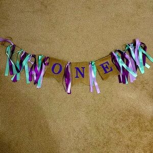 Burlap First Birthday High Chair Banner